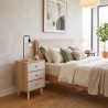 Szafka Nocna 3 Szuflady Mobili Rebecca Liven 55x35x29 cm MDF Sosna Brązowa Biała
