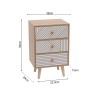 Szafka Nocna 3 Szuflady Mobili Rebecca Liven 55x35x29 cm MDF Sosna Brązowa Biała