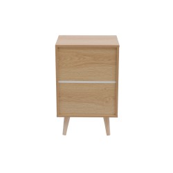 Szafka Nocna 3 Szuflady Mobili Rebecca Liven 55x35x29 cm MDF Sosna Brązowa Biała
