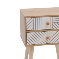 Szafka Nocna 2 Szuflady Mobili Rebecca Noren 50,5x35x29 cm MDF Sosna Brązowa Biała