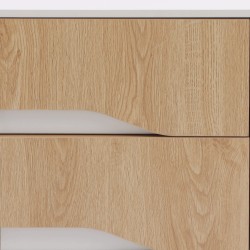 Szafka Nocna 2 Szuflady Mobili Rebecca Eiden 46x40x30 cm MDF Sosna Biała Brązowa
