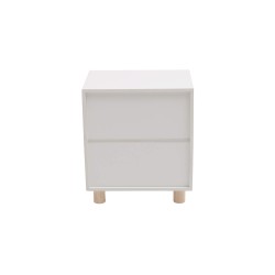 Szafka Nocna 2 Szuflady Mobili Rebecca Eiden 46x40x30 cm MDF Sosna Biała Brązowa