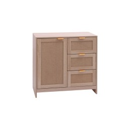 Armário com Porta 3 Gavetas Mobili Rebecca Varen 80x80x40 cm MDF Madeira Clara