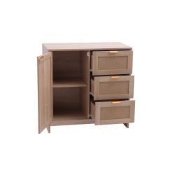 Armário com Porta 3 Gavetas Mobili Rebecca Varen 80x80x40 cm MDF Madeira Clara