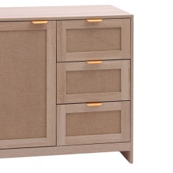 Armário com Porta 3 Gavetas Mobili Rebecca Varen 80x80x40 cm MDF Madeira Clara