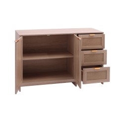 Armário 2 Portas 3 Gavetas Mobili Rebecca Roven 80x118,5x34,5 cm MDF Madeira Clara