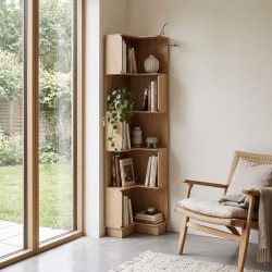 Bibliothèque 6 Étagères Mobili Rebecca Aven 175x38,5x37,5 cm MDF Bois Clair