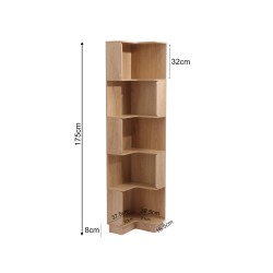 Bibliothèque 6 Étagères Mobili Rebecca Aven 175x38,5x37,5 cm MDF Bois Clair