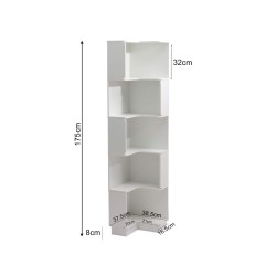 Bibliothèque 6 Étagères Mobili Rebecca Selin 175x38,5x37,5 cm MDF Blanc