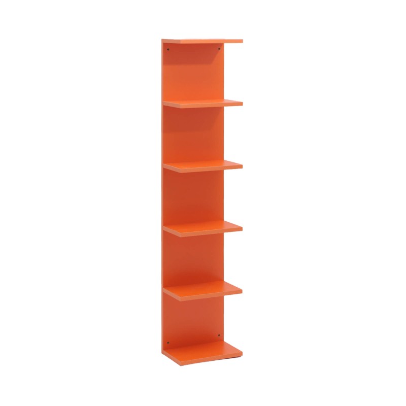 Bibliothèque 6 Étagères Mobili Rebecca Ziven 120x25x16,5 cm MDF Orange