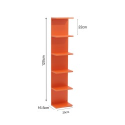 Bibliothèque 6 Étagères Mobili Rebecca Ziven 120x25x16,5 cm MDF Orange