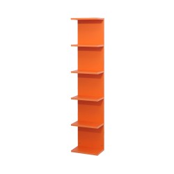 Bibliothèque 6 Étagères Mobili Rebecca Ziven 120x25x16,5 cm MDF Orange