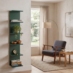 Bibliothèque 6 Étagères Mobili Rebecca Neral 120x25x16,5 cm MDF Vert