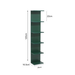 Bibliothèque 6 Étagères Mobili Rebecca Neral 120x25x16,5 cm MDF Vert