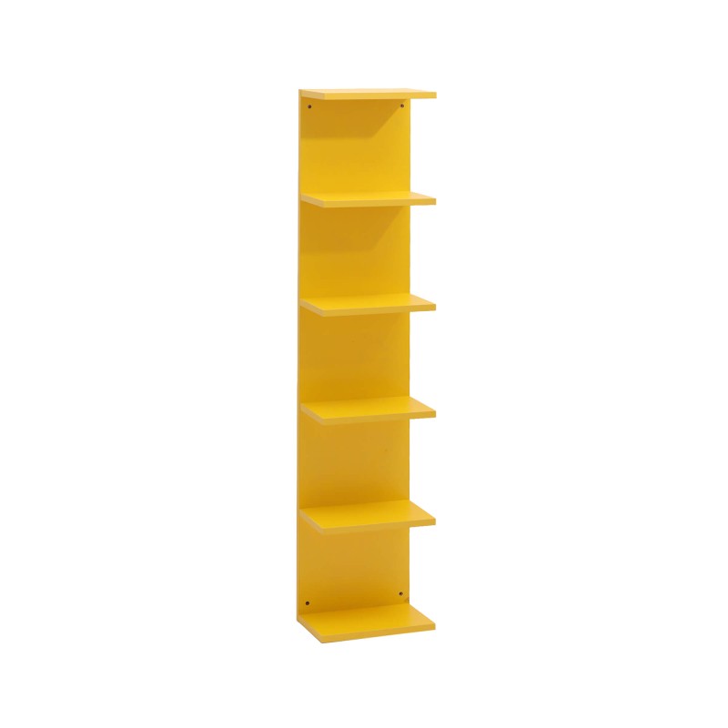 Bibliothèque 6 Étagères Mobili Rebecca Lumen 120x25x16,5 cm MDF Jaune