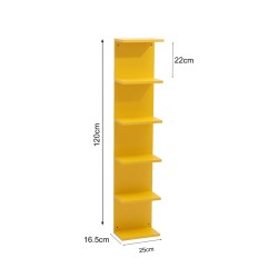 Bibliothèque 6 Étagères Mobili Rebecca Lumen 120x25x16,5 cm MDF Jaune