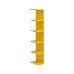 Bibliothèque 6 Étagères Mobili Rebecca Lumen 120x25x16,5 cm MDF Jaune