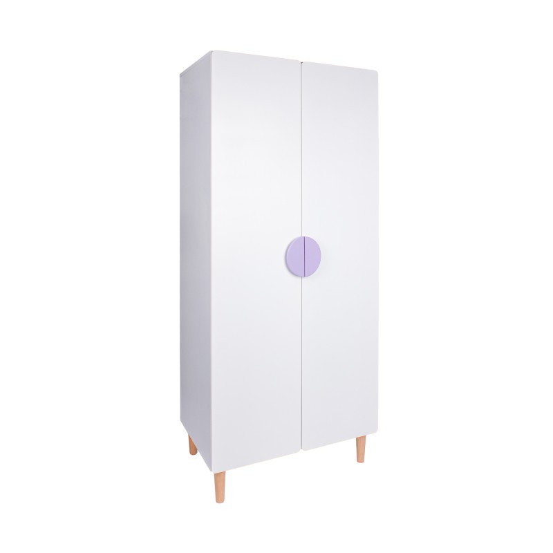 Armario Infantil Mobili Rebecca Avelia 175x80x50 cm MDF Pino Blanco Violeta