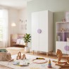 Armario Infantil Mobili Rebecca Avelia 175x80x50 cm MDF Pino Blanco Violeta