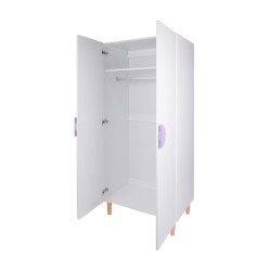 Armario Infantil Mobili Rebecca Avelia 175x80x50 cm MDF Pino Blanco Violeta