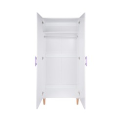 Armario Infantil Mobili Rebecca Avelia 175x80x50 cm MDF Pino Blanco Violeta
