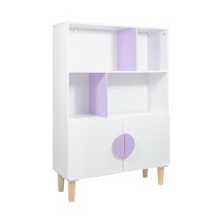 Armário Infantil Mobili Rebecca Lylia 115x80x30 cm MDF Pinho Branco Roxo