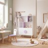 Armário Infantil Mobili Rebecca Lylia 115x80x30 cm MDF Pinho Branco Roxo