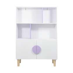 Armário Infantil Mobili Rebecca Lylia 115x80x30 cm MDF Pinho Branco Roxo