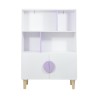 Armário Infantil Mobili Rebecca Lylia 115x80x30 cm MDF Pinho Branco Roxo