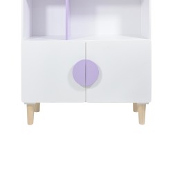 Armário Infantil Mobili Rebecca Lylia 115x80x30 cm MDF Pinho Branco Roxo