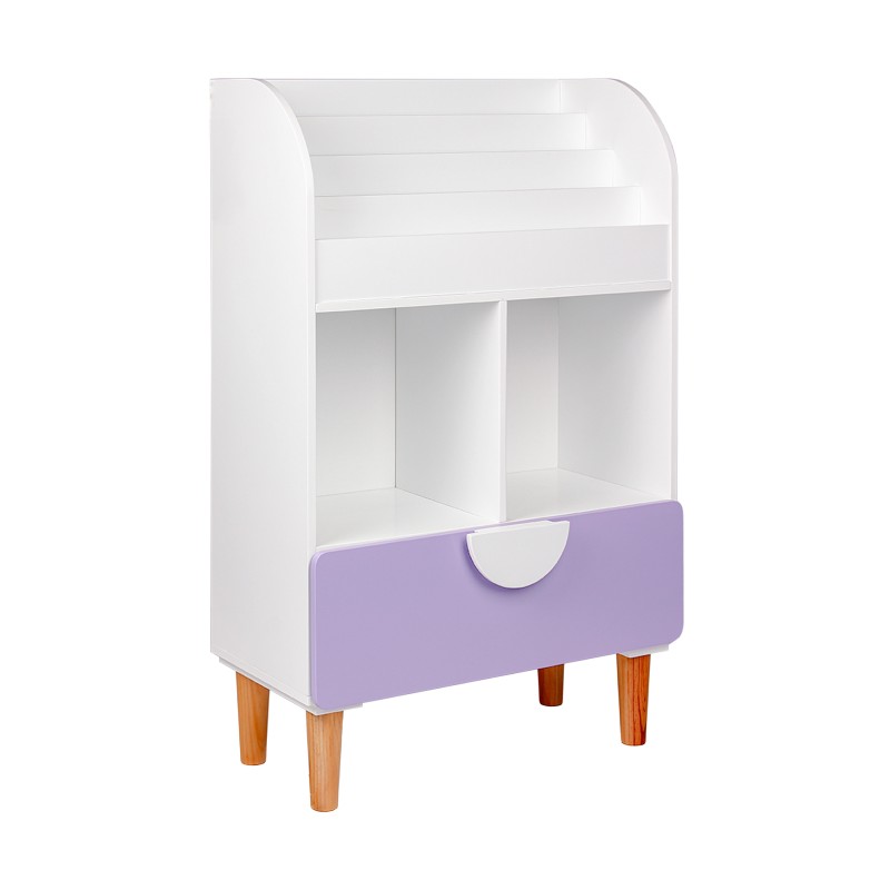 Bibliothèque pour Enfants Mobili Rebecca Mirea 95x60x30 cm MDF Pin Blanc Violet