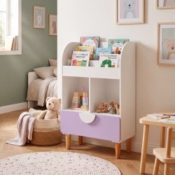 Bibliothèque pour Enfants Mobili Rebecca Mirea 95x60x30 cm MDF Pin Blanc Violet