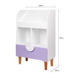 Bibliothèque pour Enfants Mobili Rebecca Mirea 95x60x30 cm MDF Pin Blanc Violet