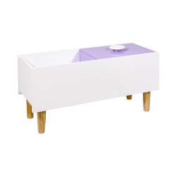Baú de Arrumação Infantil Mobili Rebecca Aluna 37,5x80x35 cm MDF Pinho Branco Roxo