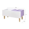 Coffre de Rangement pour Enfants Mobili Rebecca Aluna 37,5x80x35 cm MDF Pin Blanc Violet