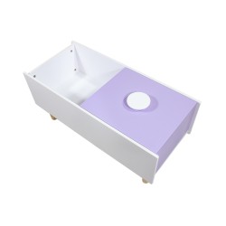 Coffre de Rangement pour Enfants Mobili Rebecca Aluna 37,5x80x35 cm MDF Pin Blanc Violet