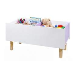 Coffre de Rangement pour Enfants Mobili Rebecca Aluna 37,5x80x35 cm MDF Pin Blanc Violet