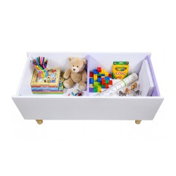 Coffre de Rangement pour Enfants Mobili Rebecca Aluna 37,5x80x35 cm MDF Pin Blanc Violet