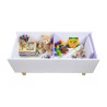Coffre de Rangement pour Enfants Mobili Rebecca Aluna 37,5x80x35 cm MDF Pin Blanc Violet