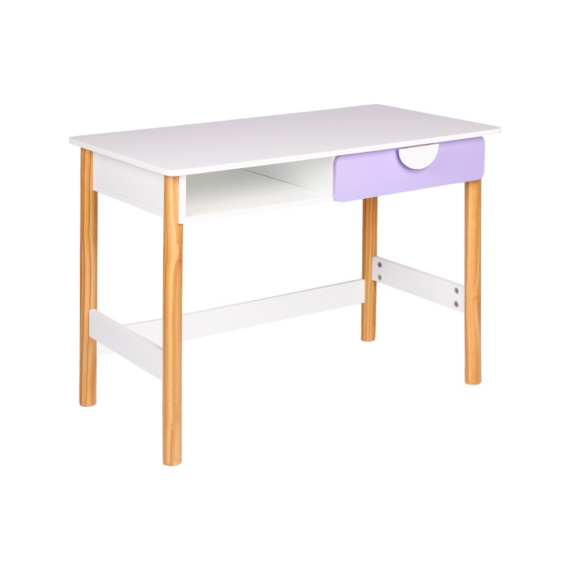 Escritorio Infantil Mobili Rebecca Veluna 60x80x45 cm MDF Pino Blanco Violeta