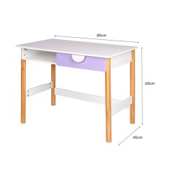 Escritorio Infantil Mobili Rebecca Veluna 60x80x45 cm MDF Pino Blanco Violeta