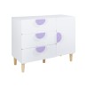Armário Infantil Mobili Rebecca Elyra 77x100x40 cm MDF Pinho Branco Roxo