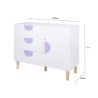 Armário Infantil Mobili Rebecca Elyra 77x100x40 cm MDF Pinho Branco Roxo