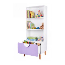 Bibliothèque pour Enfants Mobili Rebecca Melia 143x60x48 cm MDF Pin Blanc Violet