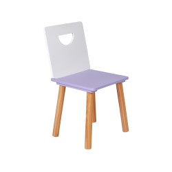 Cadeira Infantis Mobili Rebecca Lunia 60x33x35 cm MDF Pinho Branco Roxo