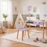 Cadeira Infantis Mobili Rebecca Lunia 60x33x35 cm MDF Pinho Branco Roxo