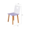 Cadeira Infantis Mobili Rebecca Lunia 60x33x35 cm MDF Pinho Branco Roxo