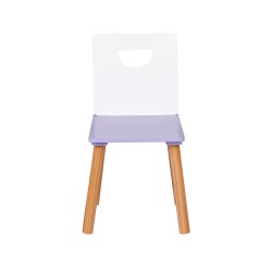 Cadeira Infantis Mobili Rebecca Lunia 60x33x35 cm MDF Pinho Branco Roxo