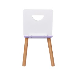 Cadeira Infantis Mobili Rebecca Lunia 60x33x35 cm MDF Pinho Branco Roxo