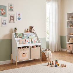 Boekenkast voor Kinderen Mobili Rebecca Milo 70x65,5x30 cm MDF Grenen Wit